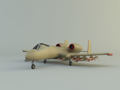 A-10 Thunderbolt II fighter jet 3D 모델