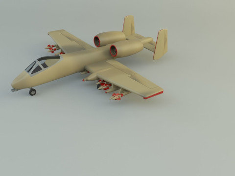 A-10 Thunderbolt II fighter jet 3D 모델