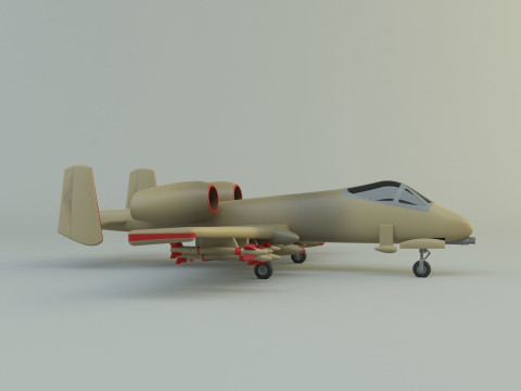 A-10 Thunderbolt II fighter jet 3D 모델