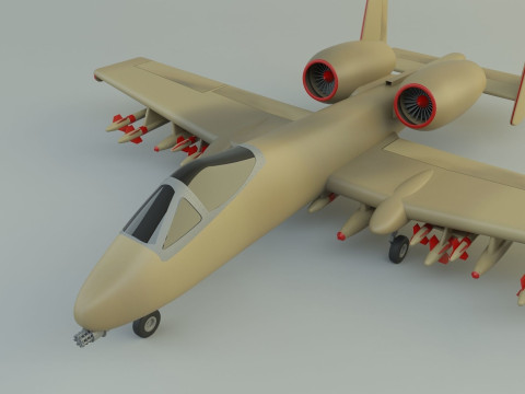 A-10 Thunderbolt II fighter jet 3D 모델