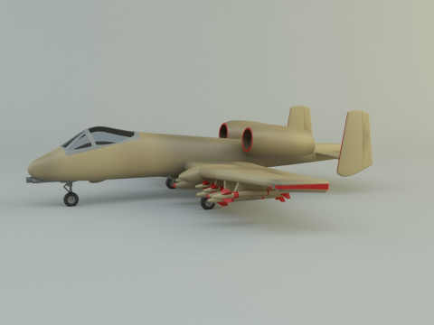 A-10 Thunderbolt II fighter jet 3D 모델