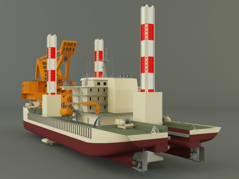 Zmpc 220t grab dredger 3D Модель