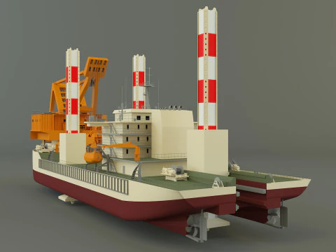 Zmpc 220t grab dredger 3D Model