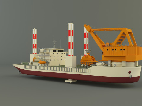 Zmpc 220t grab dredger 3D Модель