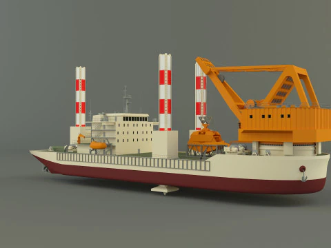 Zmpc 220t grab dredger 3D Model