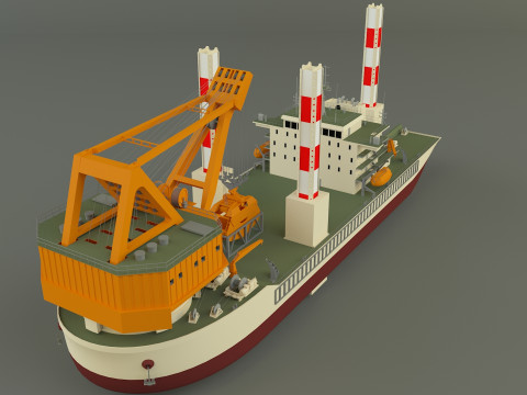 Zmpc 220t grab dredger 3D Модель