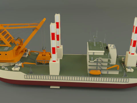 Zmpc 220t grab dredger 3D Model