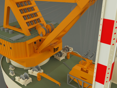 Zmpc 220t grab dredger 3D Модель