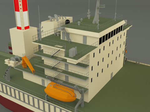 Zmpc 220t grab dredger 3D Модель