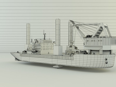 Zmpc 220t grab dredger 3D Модель