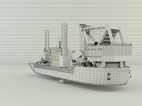 Zmpc 220t grab dredger 3D Модель