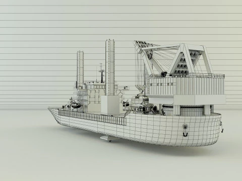 Zmpc 220t grab dredger 3D Model