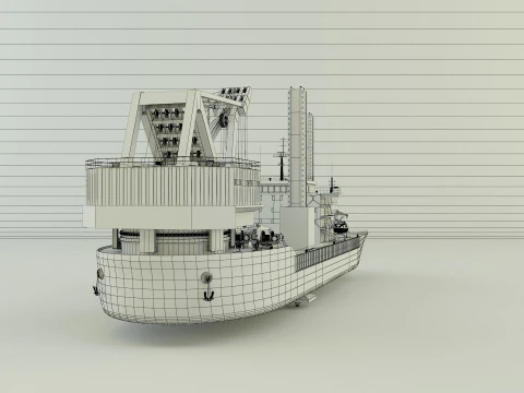 Zmpc 220t grab dredger 3D Model