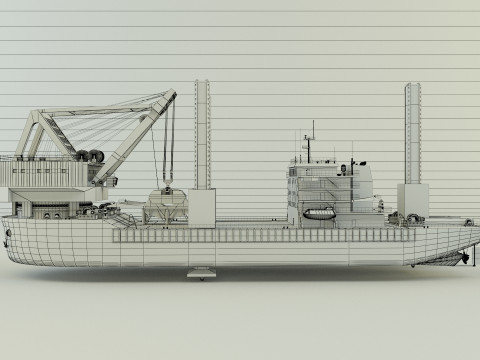 Zmpc 220t grab dredger 3D Модель