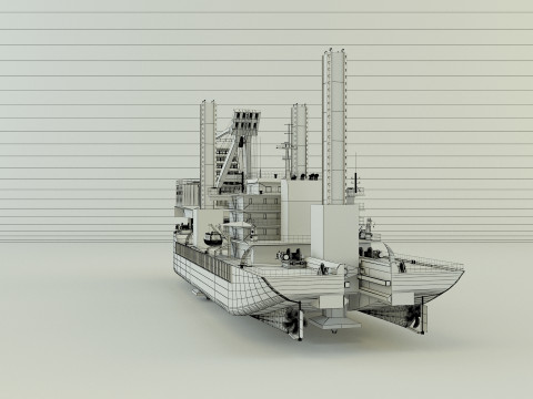 Zmpc 220t grab dredger 3D Модель