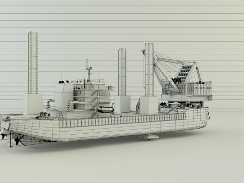 Zmpc 220t grab dredger 3D Модель