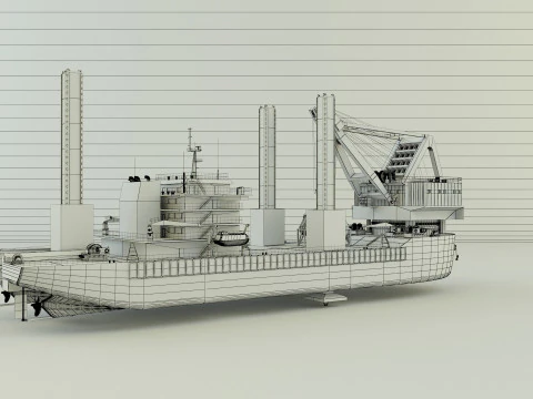 Zmpc 220t grab dredger 3D Model
