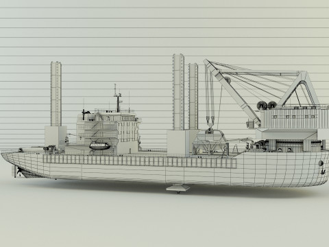 Zmpc 220t grab dredger 3D Модель