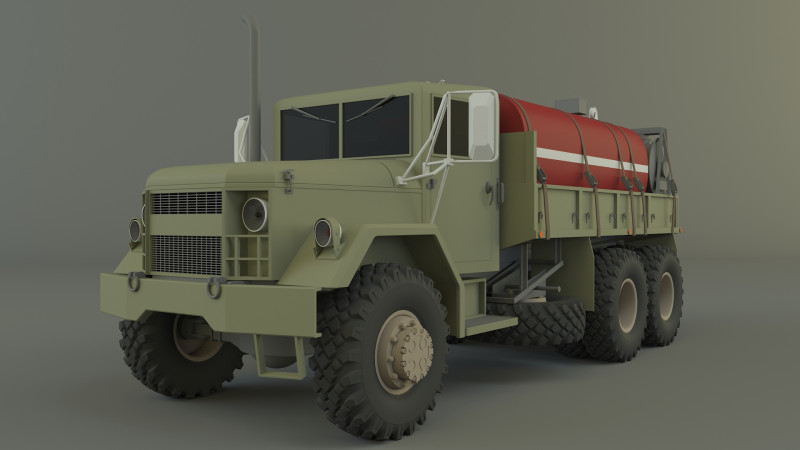 Military tanker truck 3D Модель .c4d .max .obj .3ds .fbx .stl .blend