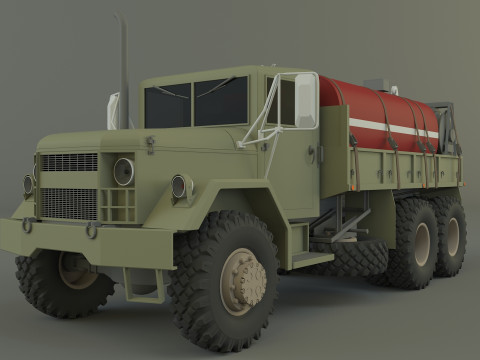 Military tanker truck Modelo 3D