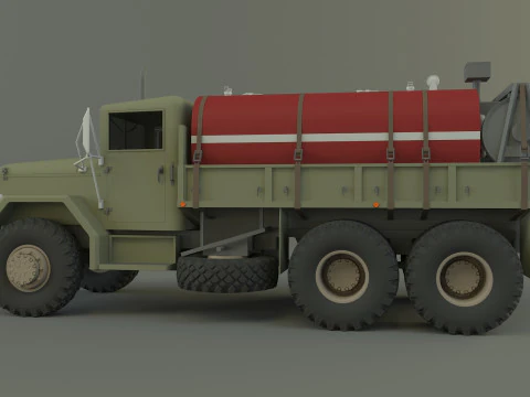 Military tanker truck 3D Model