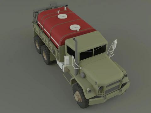 Military tanker truck 3D Model