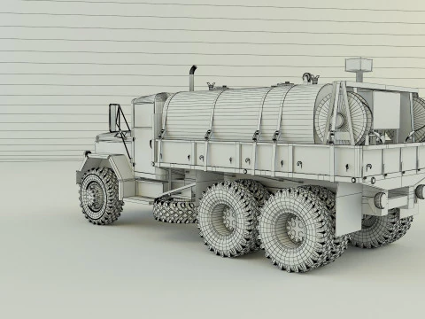 Military tanker truck 3D Model