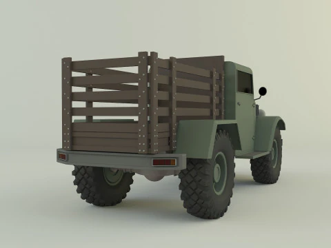 Military pickup truck 3D Model