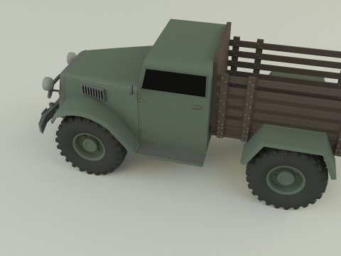 Military pickup truck 3D Модель