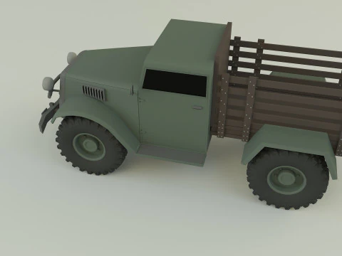 Military pickup truck 3D Model