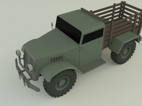 Military pickup truck 3D Model