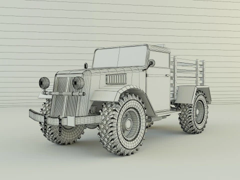 Military pickup truck 3D Model