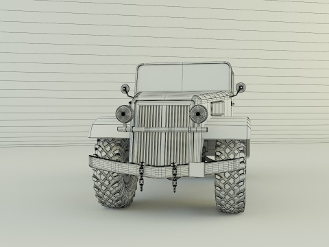 Military pickup truck 3D Модель