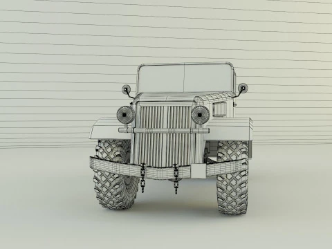 Military pickup truck 3D Model