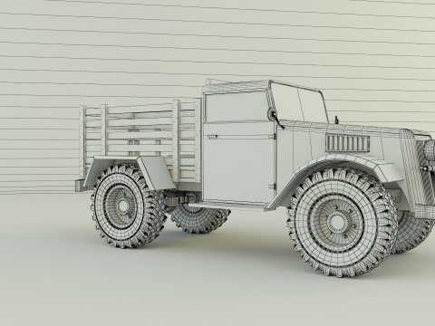 Military pickup truck 3D Модель