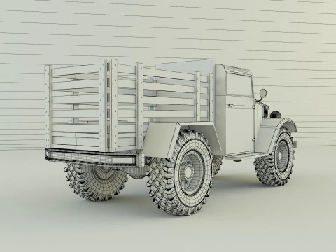 Military pickup truck 3D Model