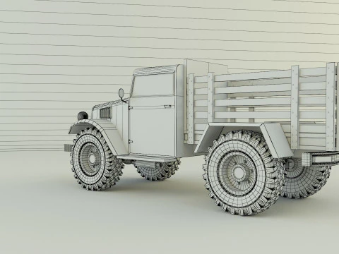 Military pickup truck 3D Model
