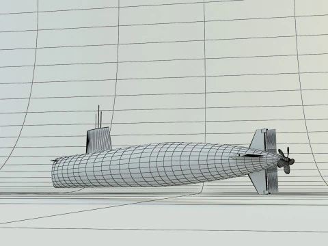 Agosta 90b submarine 3D Model