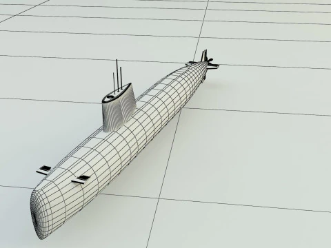 Agosta 90b submarine 3D Model