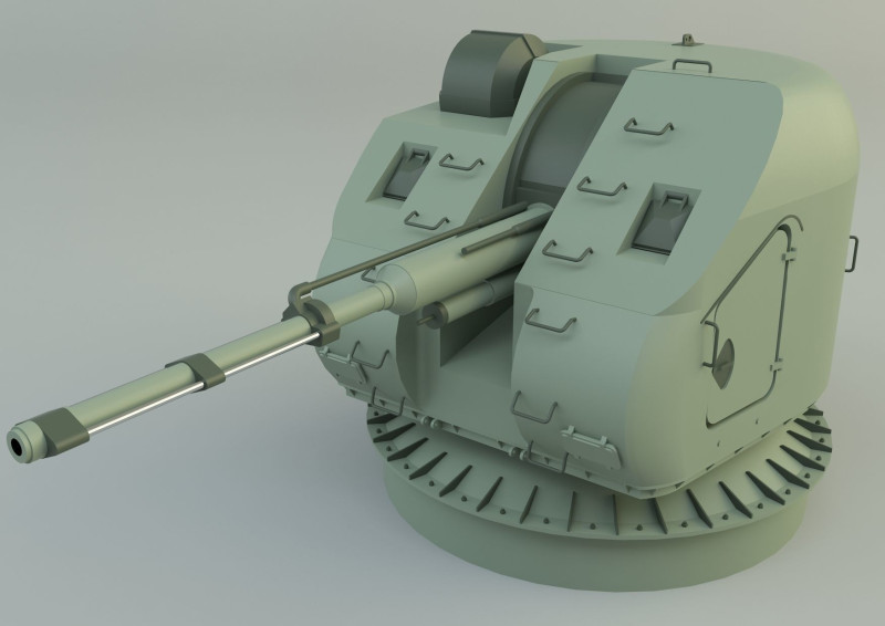 Ak 176 76 mm warship 3D Модель .c4d .max .obj .3ds .fbx .stl .blend 