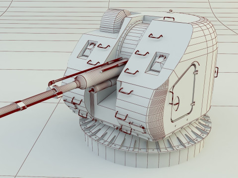 Ak 176 76 mm warship 3D Модель