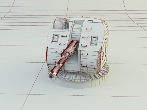 Ak 176 76 mm warship 3D Модель