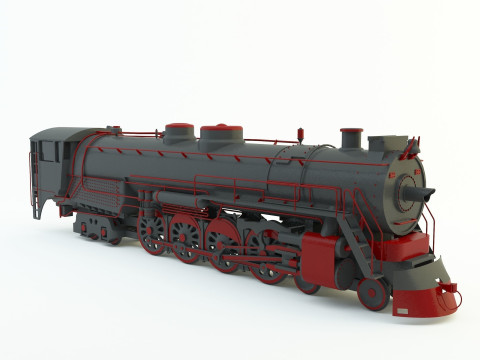Black locomotive 3D Model