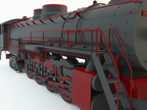 Black locomotive 3D Модель