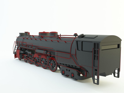 Black locomotive 3D Модель