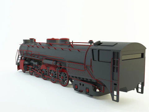 Black locomotive 3D Model