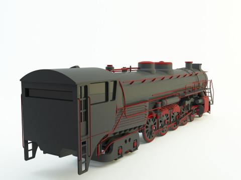 Black locomotive 3D Модель