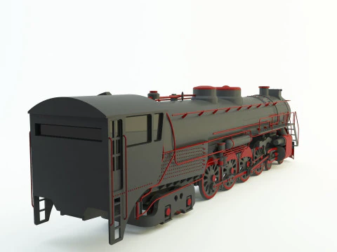 Black locomotive 3D Model