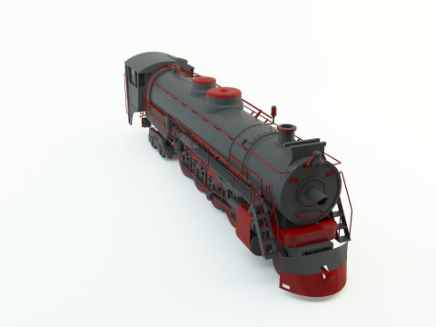 Black locomotive 3D Модель