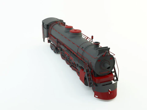 Black locomotive 3D Model
